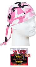 Pink Camo Lined Du Do Doo Rag Fitted Tied Bandana Cotton Skull Head Wrap Cap - £9.37 GBP