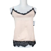 Heartsoul Chemise Lingerie M Blush Peach Black Lace Adjustable New - £14.80 GBP