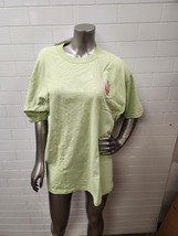 INDIAN WOMEN&#39;S EMBROIDERED GREEN SHORT SLEEVE TEE SHIRT SIZE LARGE - $12.86