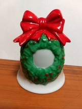 Chugai Toen Co Ltd Porcelain Christmas Wreath/Bow Bell - $4.95