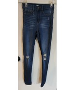 Womens 1 Stevie Hender Dark Blue Distressed Punk Skinny Denim Jeans Jegg... - $166.80 MXN