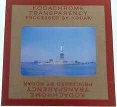 Statua Della Libertà Da New York Porto 35 MM Rosso Border Kodachrome Slide Car7 - £8.00 GBP