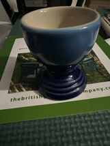One Le Creuset Egg Cups Holders Deep Teal Blue Stoneware New - $23.37