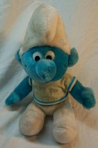 Vintage Applause Smurfs Blue Smurf Character 10&quot; Plush Stuffed Animal Toy - £19.66 GBP