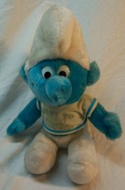 Vintage Applause Smurfs Blue Smurf Character 10&quot; Plush Stuffed Animal Toy - £19.87 GBP