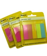 Post it Page Markers Neon 5 Colors 1/2&quot; x 1.75&quot; 250 Per Pack Lot of 3 Packs - $13.33 CAD