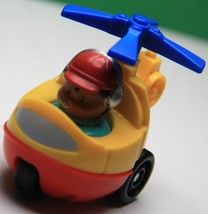 Fisher Price Little People Wheelies Yellow Red Blue Helicopter 2012 - $4.99