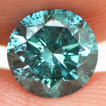 Round Shaped Diamond Fancy Blue Color Loose Enhanced Certified SI2 0.93 Carat - £667.68 GBP