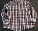Tasso Elba Shirt Men&#39;s Size Large 16-16.5 Long Sleeve Plaid Paisley Flip... - £13.96 GBP