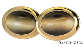 14K (585) Yellow gold - Natural Tiger eye&#39;s Top Quality: Cufflinks - £1,005.99 GBP