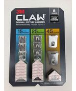 NEW 3M CLAW SET 8-Pack STEEL Drywall Picture Hangers 15/25/45 LB +8 Spot... - $22.41 CAD