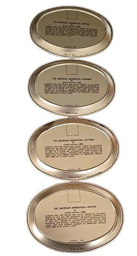 4-Currier & Ives Metal Trays ~ American Homestead ~ 4 Seasons ~ Fabcraft USA (2) Item image 6