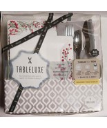 Tableluxe Table for 10 Dinnerware Setting 60 Pieces White &amp; Red  (LOC TU... - $654.71 MXN