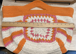 Shiraleah Chicago Crochet Tote Bag Beige Large Handbag Granny Square Boho Chic - £28.06 GBP