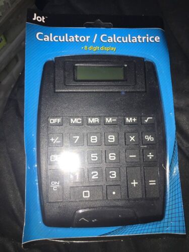 JOT JUMBO KEY 8 DIGIT DISPLAY DESK TOP CALCULATOR LARGE DISPLAY BLACK - $9.74