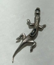 Native American Lizard Gecko With Stones Dangle Charm Sterling Silver .925 - £31.64 GBP