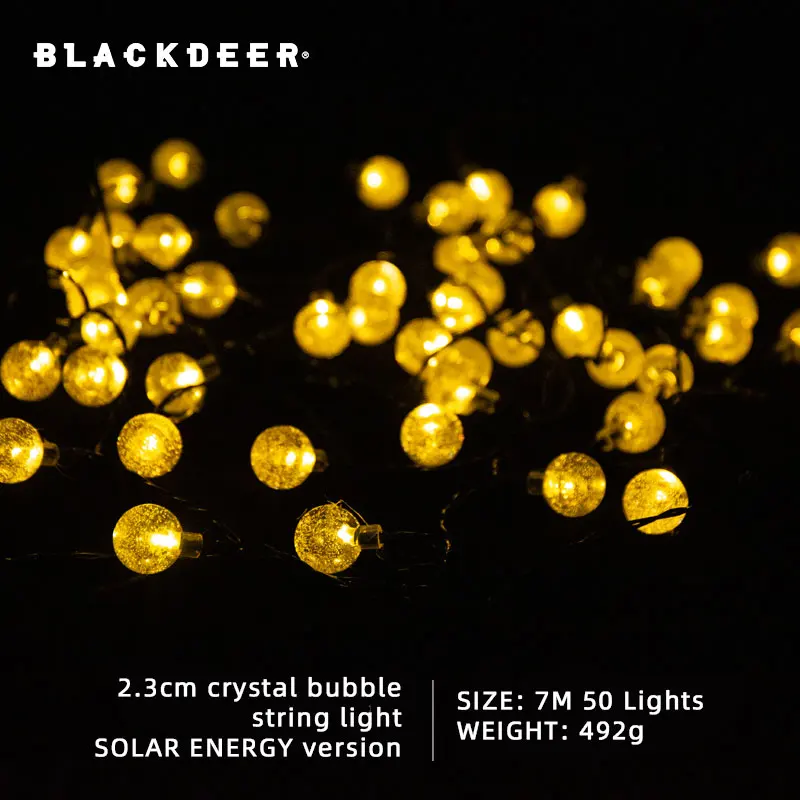 BLACK Solar String Lights Outdoor 100 Led Crystal Globe LightsWaterproof USB Bat - £84.39 GBP