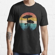  Retro Psychedelic Mushroom Black Men Classic T-Shirt - £13.22 GBP