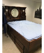 Solid Wood Bed With Lamp Drawers And Mattress - $16,549.28 MXN