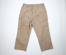 Vtg 90s Streetwear Mens 44x28 Faded Wide Leg Cargo Pants Chinos Trousers Beige - $44.50