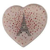 Sur La Table Heart Shaped Cakestand Eiffel Tower Pink Plate Pedestal 10&quot;x3.25&quot;t - £14.24 GBP