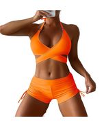 Generic Solid Color Bikinis for Women Criss Cross Bathing Suit Female Be... - $41.14 CAD
