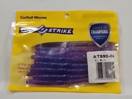 Luck E Strike 4 inch Curtail Worms Electric Blue AT590-06 - $5.93