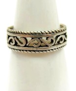sz 6.5 Celtic Swirl Cut Out Rope Band Design Sterling Silver 925 Ring Vi... - £33.30 GBP