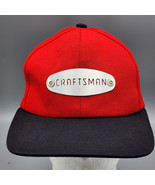 Vintage Craftsman Tools Snapback Hat Metal Accent Red &amp; Black Cap USA Ma... - $14.50