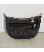 COACH Charm Bag Black Mini Crossbody Satin Signature Logo Jacquard  - $804.22 MXN