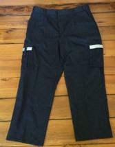 Galls Dark Navy Blue Black Reflectors Cotton Blend Womens Work Pants 18 40x28 - £29.31 GBP