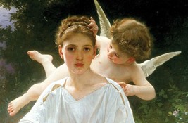 Whisperings of Love by Adolphe-William Bouguereau, 1889  LITHOGRAPH FRAMED  - £237.40 GBP