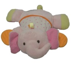 Carter&#39;s Pink Plush Elephant Baby Rattle Teether Crinkle Toy Cuddle Play... - $9.74