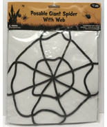 Lot 6 Halloween Black Creepy Cloth &amp; Stretchy White Spider Webs - £42.91 GBP