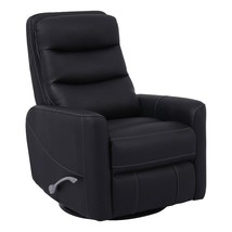 Bowery Hill Polyester/PU Manual Swivel Glider Recliner in Black - $844.99