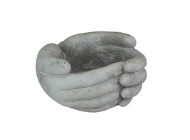 5.75-Inch Diameter Concrete Helping Hands Mini Planter and Candle Holder - £22.15 GBP