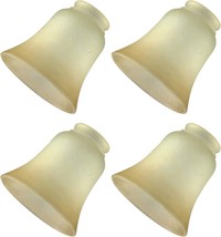 Tea Stain Color 2 1/8&quot; Fitter Size Vintage Farmhouse Glass Covers For Light - £35.87 GBP