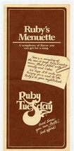 Ruby Tuesday Restaurants Menuette Mailer Tennessee Alabama Georgia  - £14.79 GBP