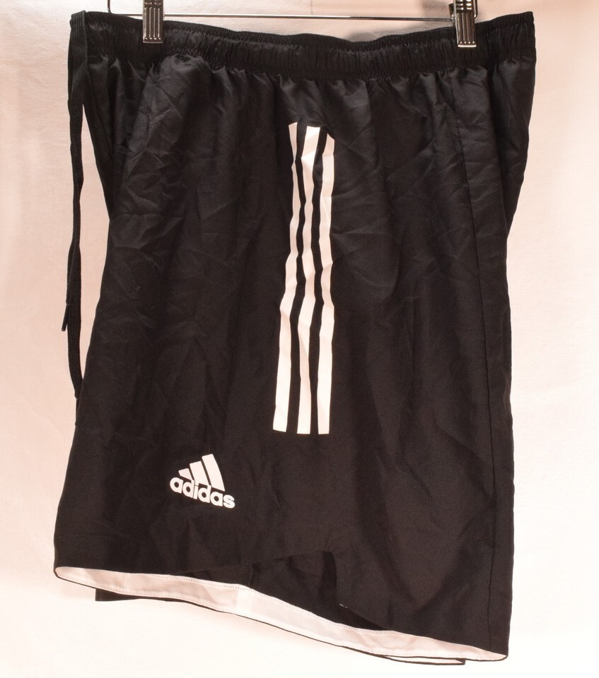 Adidas Mens Soccer Shorts White 3 Stripes Black 2XL FI4570 Item image 3