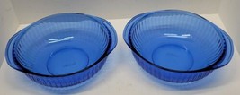 2 Vtg Pyrex Cobalt Blue Glass Casserole Dish Mixing Bowl Lot 024-S 2 QT USA Rare - £23.19 GBP