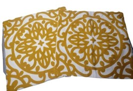 Alysheer Thick Embroidered Pair Pillow Covers 18 x 18 Mustard Yellow Square Boho - £14.93 GBP