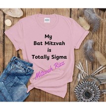 Gen Alpha Bat Mitzvah Pink Shirt for Jewish Girls, Totally Sigma Rizz - $17.95