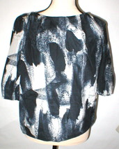 NWT New Womens Designer Acne Blouse Top 36 IT 2 Silk Black Gray Begonia Career  - £507.77 GBP