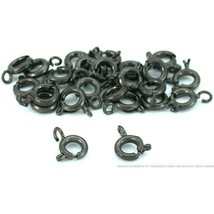 24 Spring Rings Clasp Jewelry Part Gun Metal Plated 6mm - £11.83 GBP