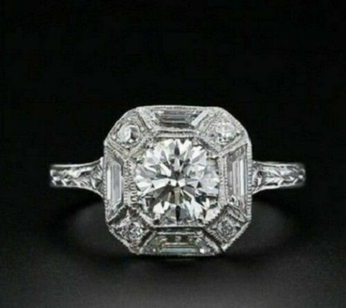 Primary image for Vintage-Verlobungsring mit 2,35 ct Diamant im Rundschliff aus massivem...