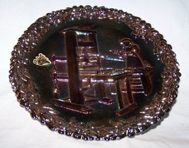 Vintage 1971 Fenton Iridescent Carnival Glass Plate-Colonial America Pri... - £22.11 GBP