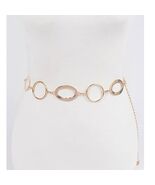 Multi Round Metal Chain Belt Gold - $363.21 MXN