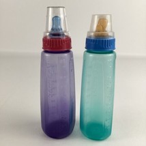 Gerber Colors Baby Bottles Infant Feeding 8oz Cap Ring Lid Nipple Vintag... - $39.55