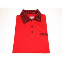 Men Sports Shirt DE-NIKO Short Sleeves Cotton Fashion Polo Shirt DBK109 Red image 5