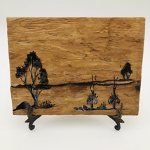 Australian Aboriginal Burned Bark Art Signed Artist: Tarwonga 6 x 8 inch - £18.85 GBP